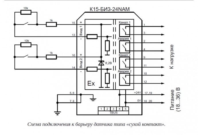 Барьер искрозащиты «К15-БИЗА-24NAM»